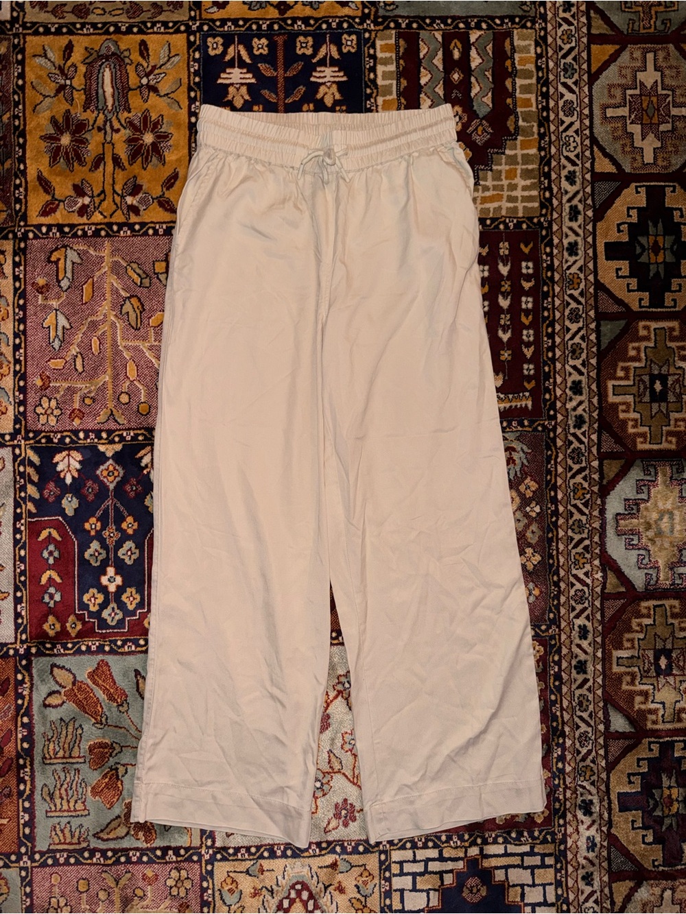 Quince Cream Drawstring Wide-Leg Sweatpants for Kids